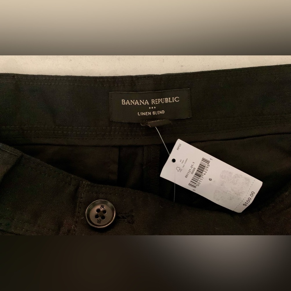 Banana Republic Black Linen Blend Wide Leg Trouser  NWT - 6 - Picture 5 of 10